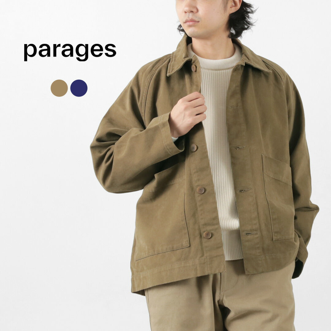 PARAGES（パハージ） コーチ ツイル オーバーシャツジャケット / ライトアウター ライトジャケット ブルゾン コットン 綿 メンズ coach twill overshirt