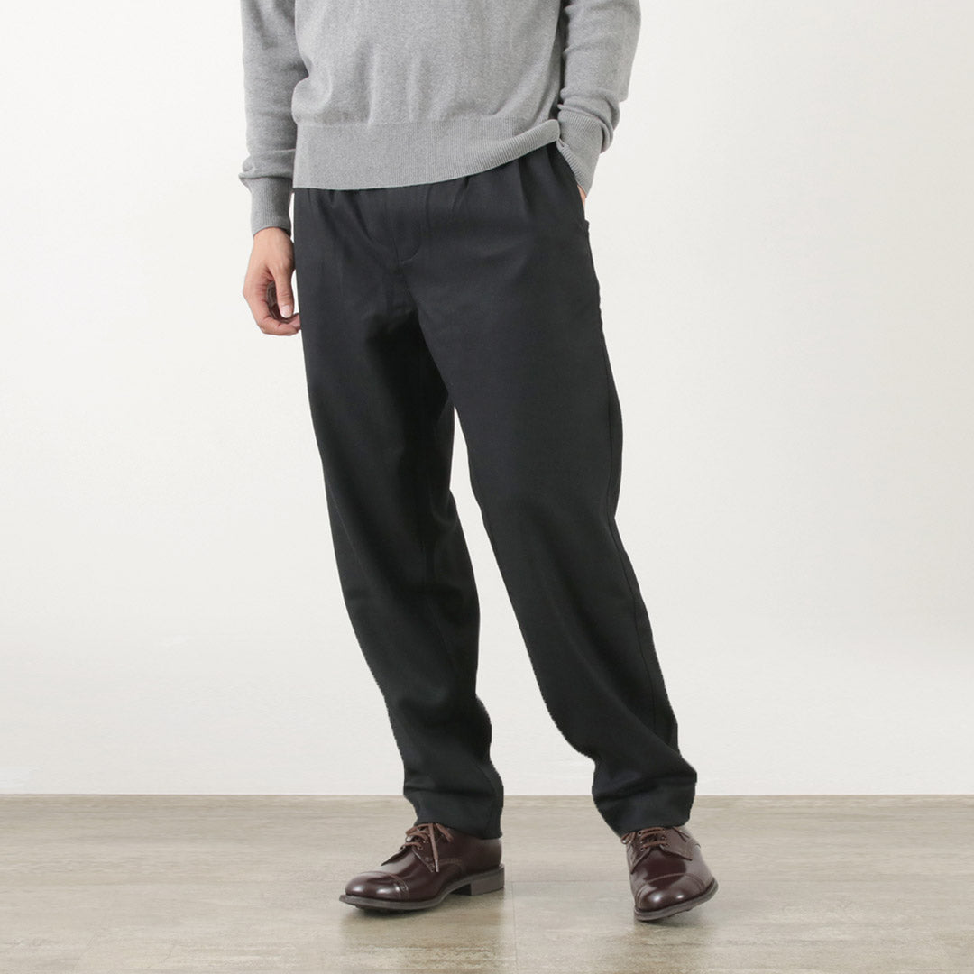 PARAGES（パハージ） ダブルプリーツ ウールパンツ / フランネル ストレッチ ツータック トラウザー メンズ double pleats wool pants