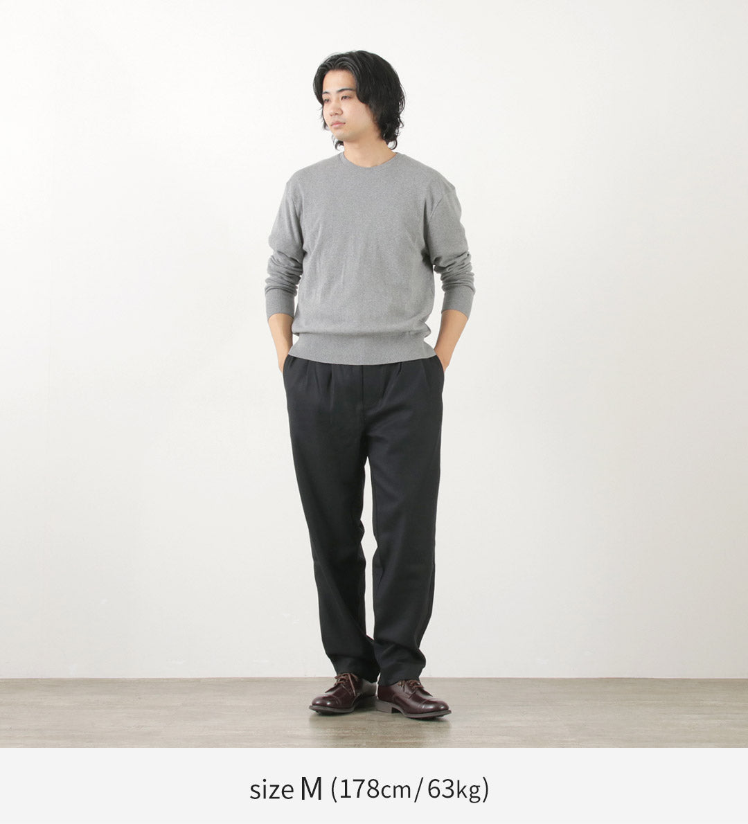 PARAGES（パハージ） ダブルプリーツ ウールパンツ / フランネル ストレッチ ツータック トラウザー メンズ double pleats wool pants