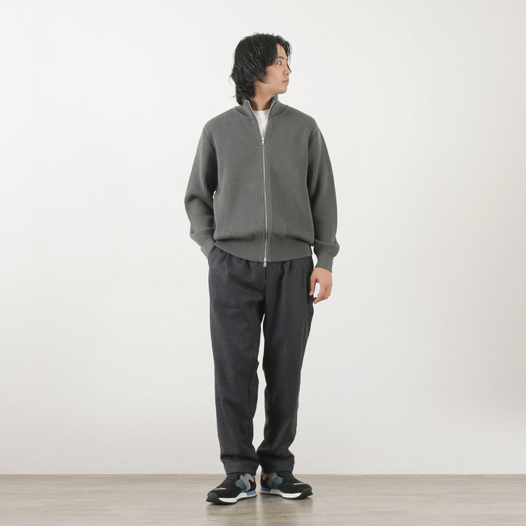 PARAGES（パハージ） ダブルプリーツ ウールパンツ / フランネル ストレッチ ツータック トラウザー メンズ double pleats wool pants