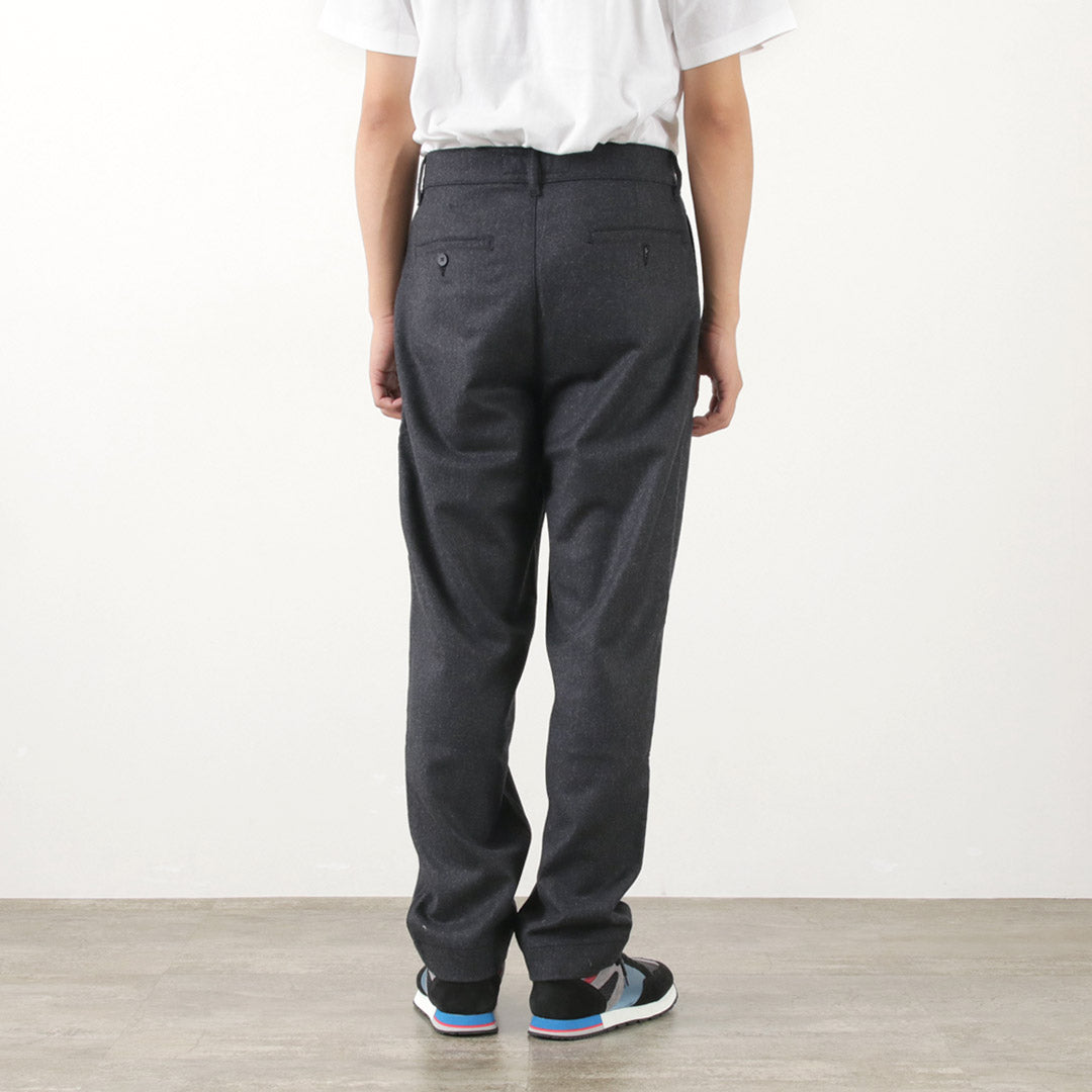 PARAGES（パハージ） ダブルプリーツ ウールパンツ / フランネル ストレッチ ツータック トラウザー メンズ double pleats wool pants