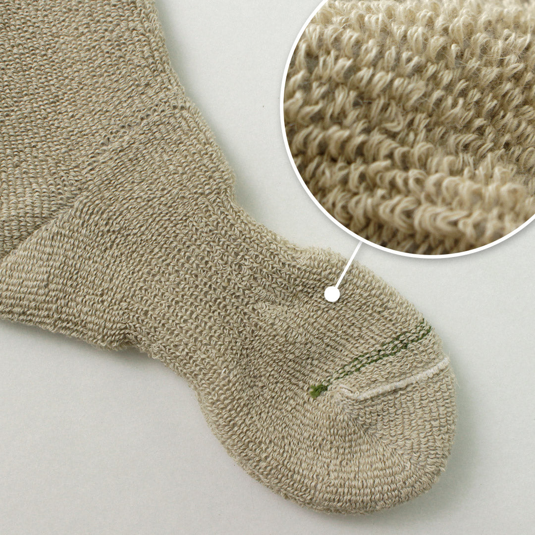 GOHEMP（ゴーヘンプ） ローゲージ パイルクルーソックス / メンズ 靴下 天然素材 綿 コットン ワンポイント 日本製 アノニマスイズム コラボ LOW GAUGE PILE CREW SOCKS