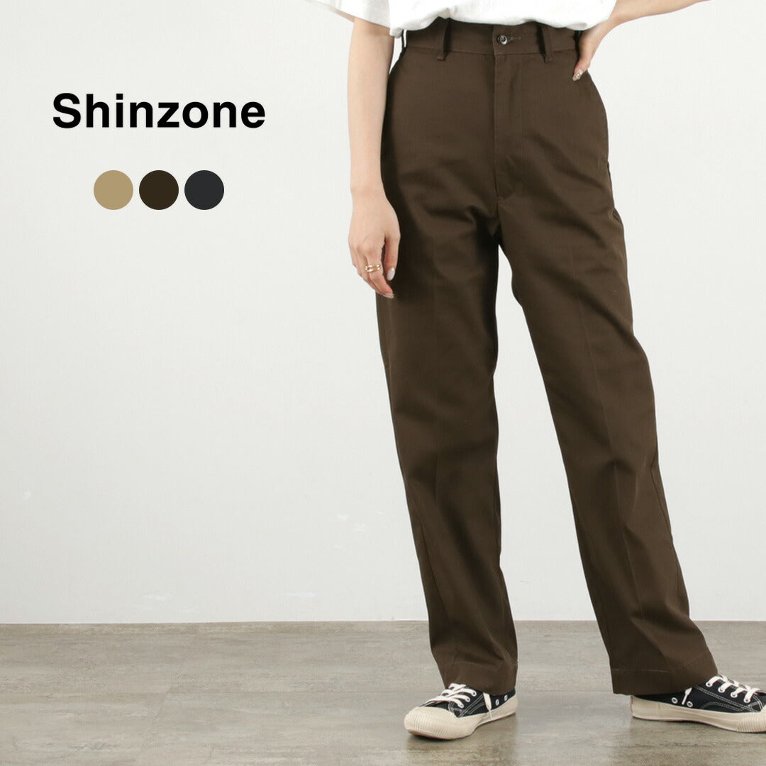 SHINZONE（シンゾーン）ウォッシュド ハイウェスト チノ / レディース ボトムス チノパンツ 無地 23MMSPA07 WASHED HIGH WAIST CHINO