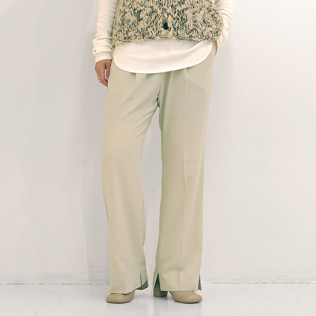 YENN SIDE SLIT SLACKS サイドスリットパンツ　カーキ38 YENN（イェン） SIDE SLIT SLACKS サイド スリット スラックス