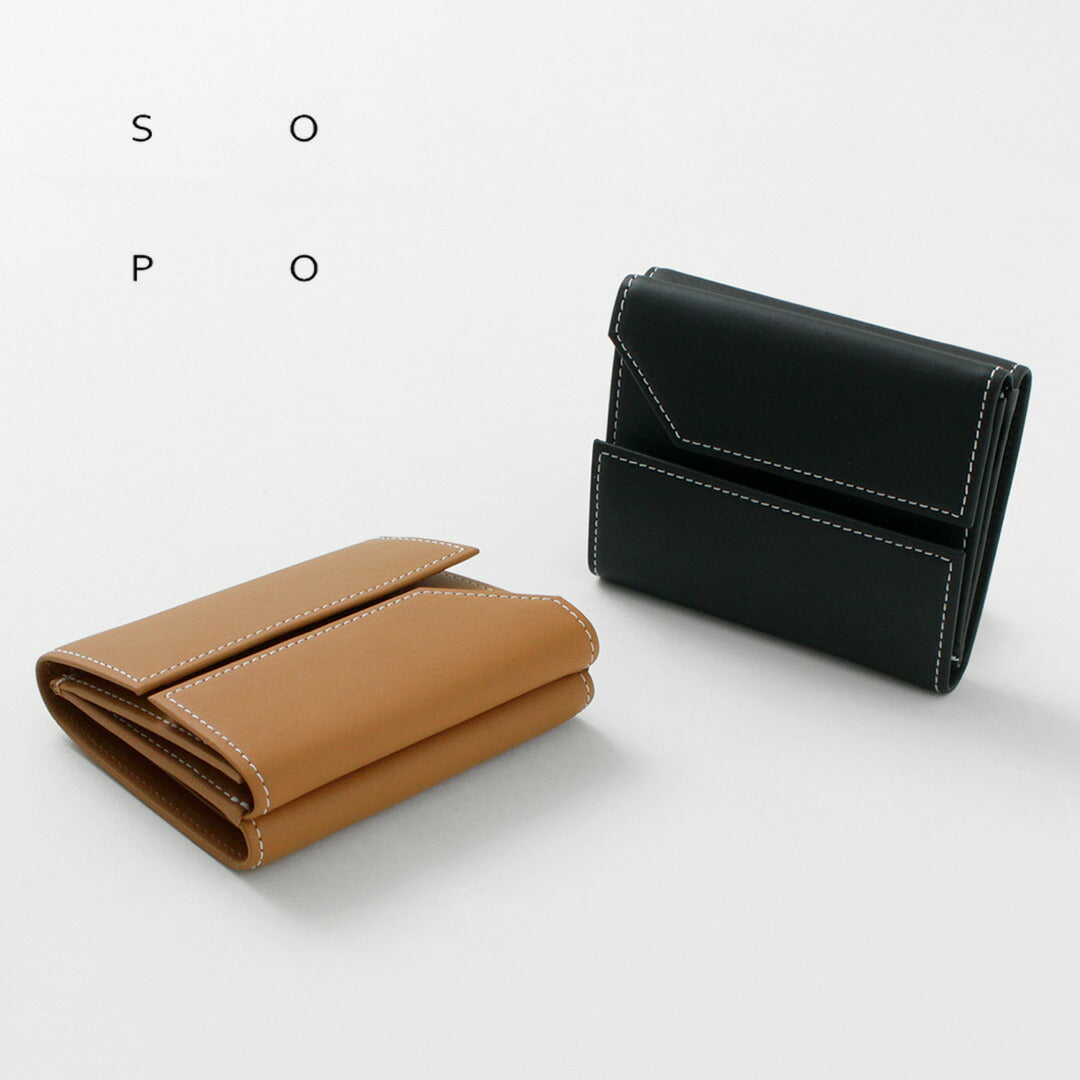 SOPO（ソポ）オールド MMM パース / レディース 財布 ミニ財布 本革 三つ折り 小さめ シンプル コンパクト OLD MMM PURSE-DEG/ZE