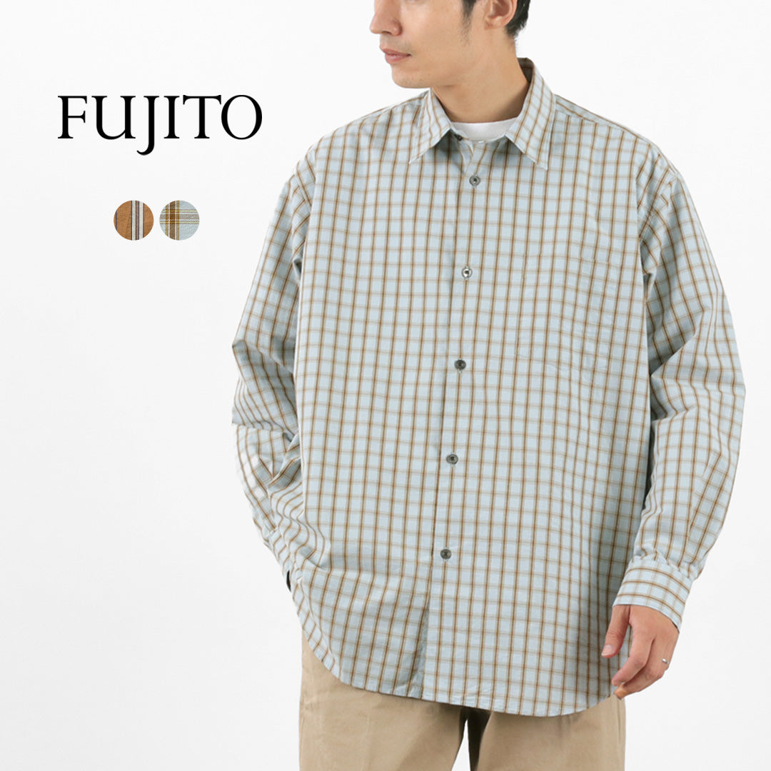 FUJITO（フジト） ビッグサイズ シャツ 柄 / レギュラーカラー オーバーシルエット 綿 コットン ポリエステル 柄シャツ 日本製 B/S Shirt (Pattern)