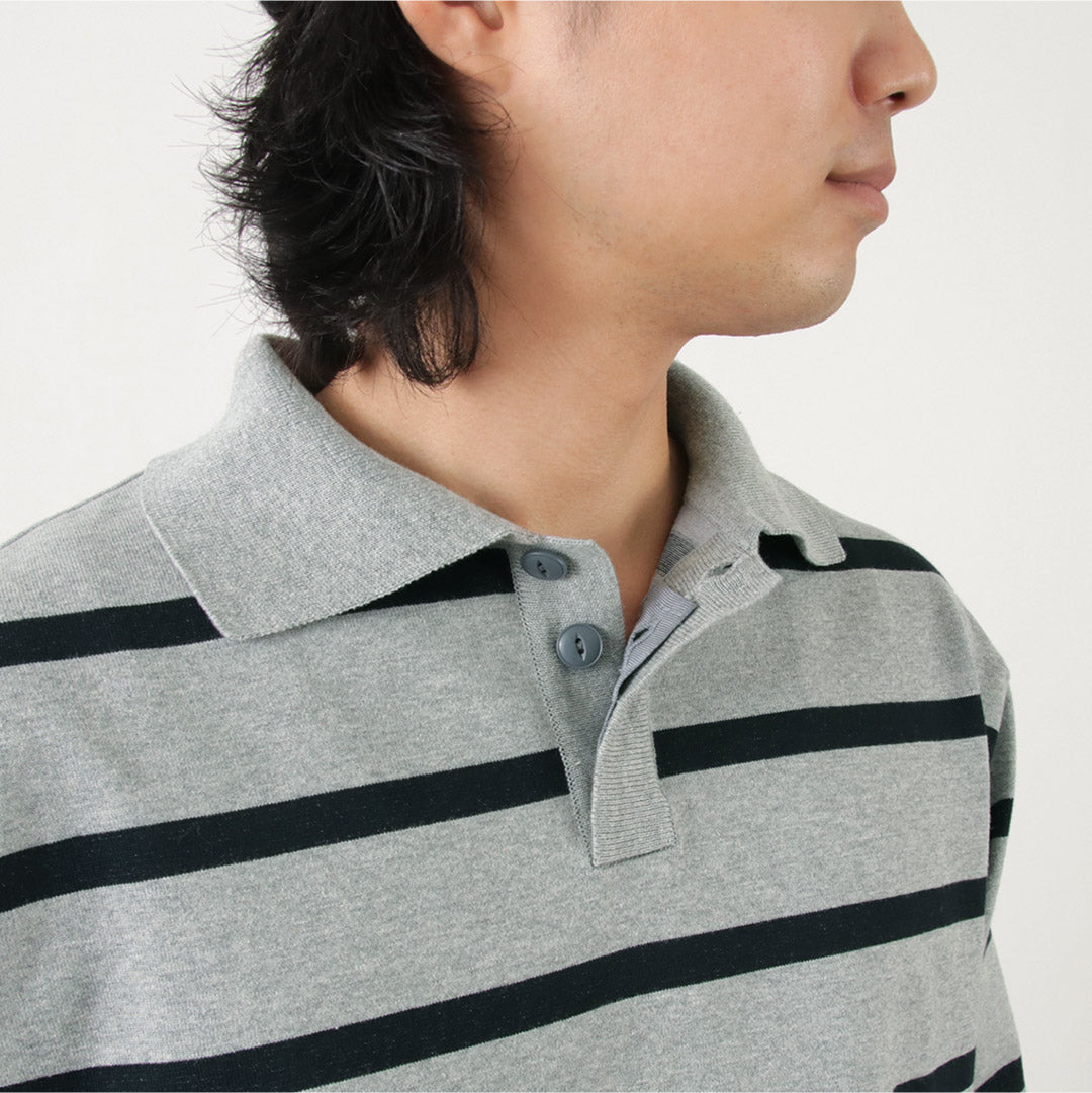 FUJITO（フジト） ラガーシャツ デイビッド / メンズ トップス ニット 長袖 ボーダー 日本製 Knit Polo Easy