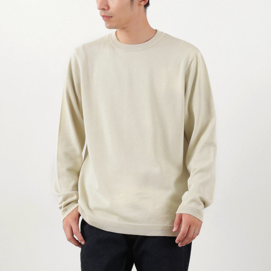 FUJITO（フジト） ロングスリーブ ニットTシャツ / メンズ トップス カットソー 長袖 ロンT クルーネック コットン 綿 日本製 L/S Knit T-Shirt