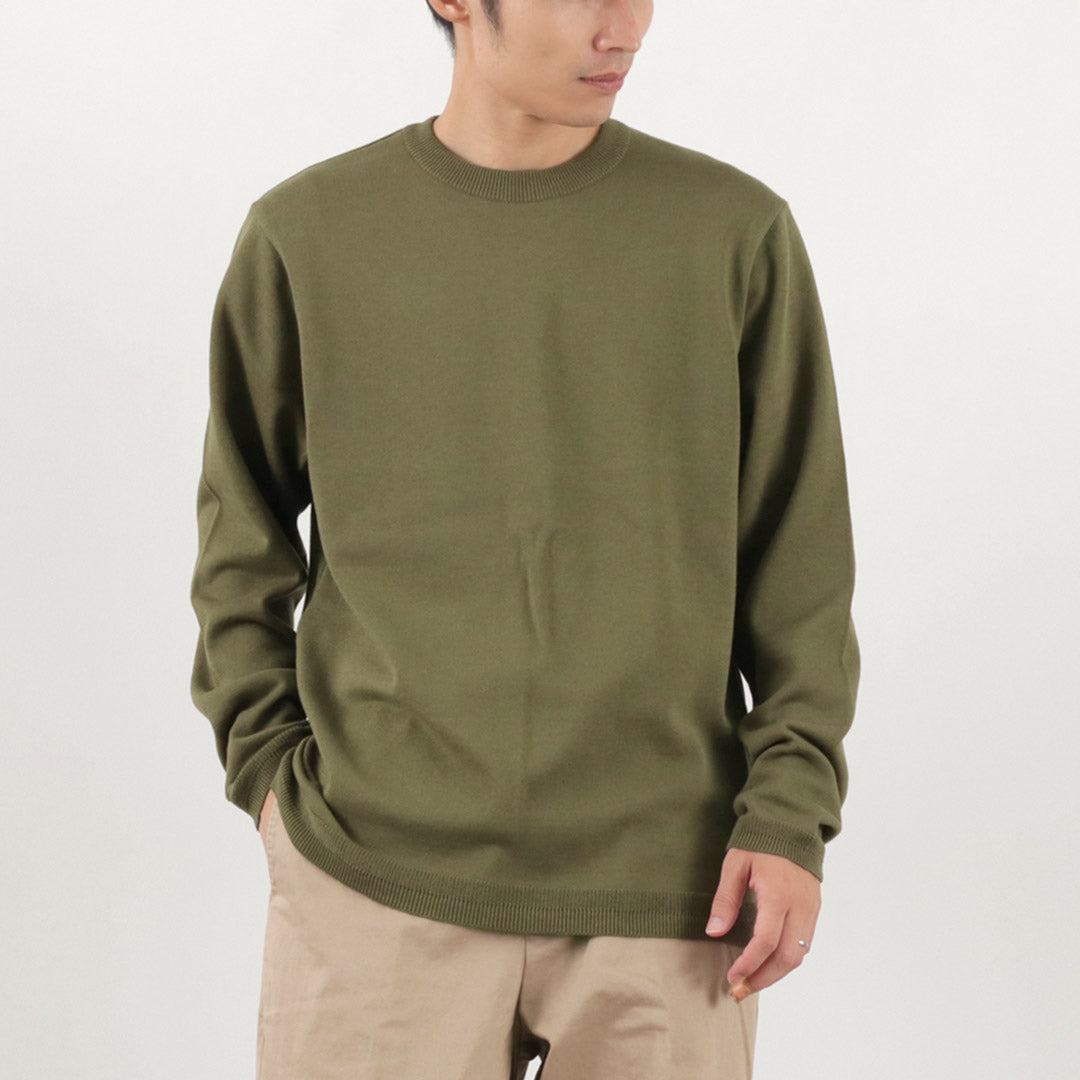 FUJITO（フジト） ロングスリーブ ニットTシャツ / メンズ トップス カットソー 長袖 ロンT クルーネック コットン 綿 日本製 L/S Knit T-Shirt