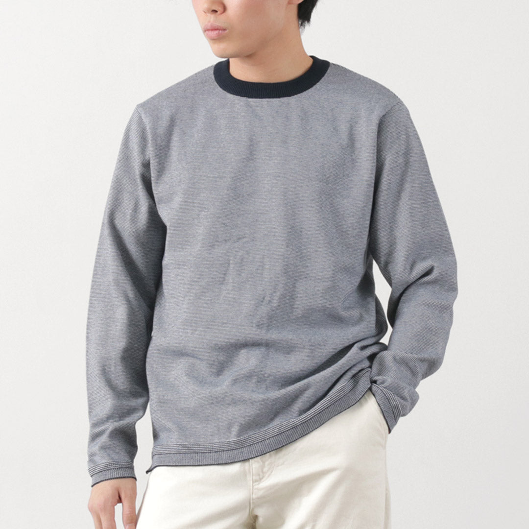 FUJITO（フジト） ロングスリーブ ニットTシャツ / メンズ トップス カットソー 長袖 ロンT クルーネック コットン 綿 日本製 L/S Knit T-Shirt