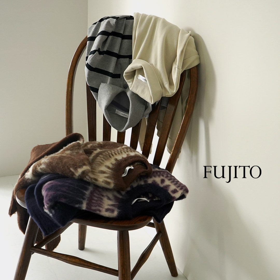 FUJITO（フジト） タートルネックニット / ハイネック 綿 コットン 長袖 メンズ 日本製 Turtle Neck Knit