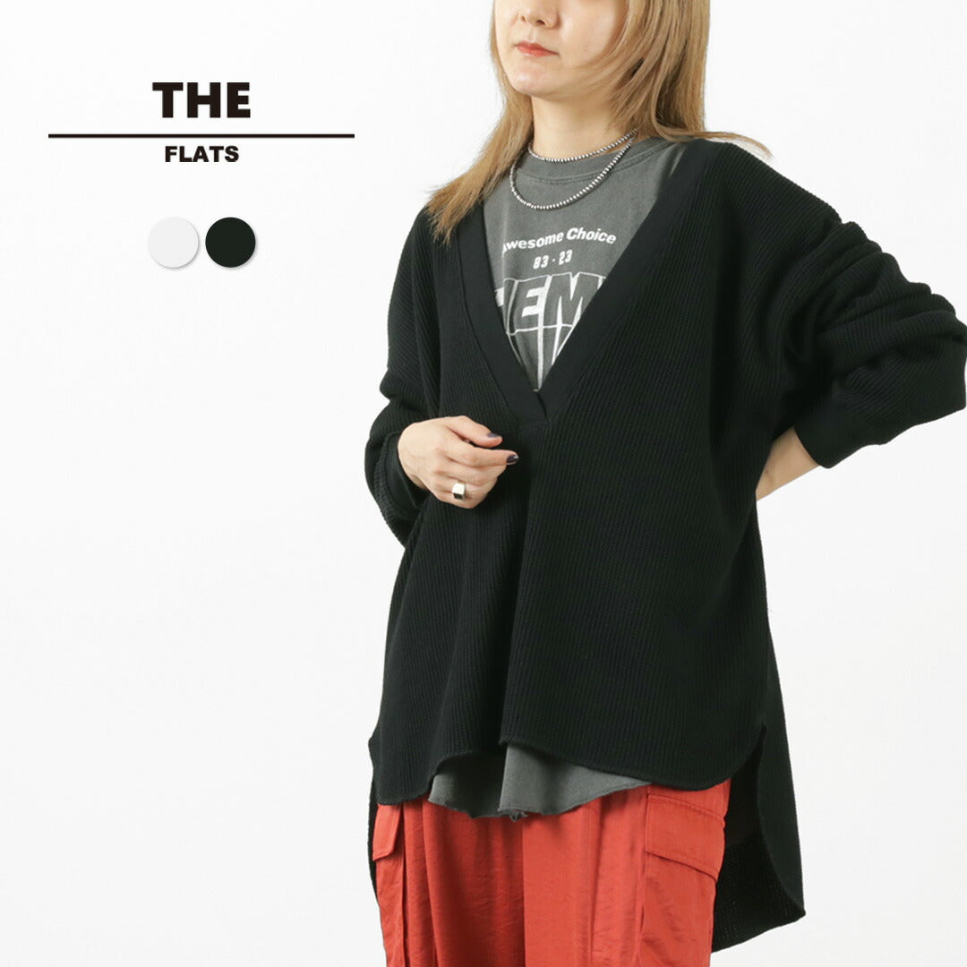 THE FLATS（ザ フラッツ） サーマル Vネック / レディース トップス 長袖 綿 コットン ワッフル THERMAL V NECK