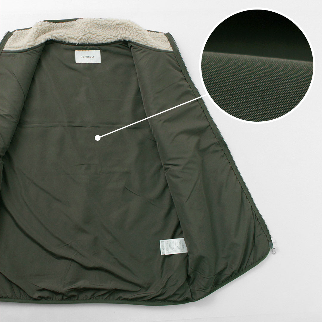 【30％OFF】JOHNBULL（ジョンブル） ボアジップベスト / メンズ スタンドカラー ハイネック Boa Zip Vest【セール】