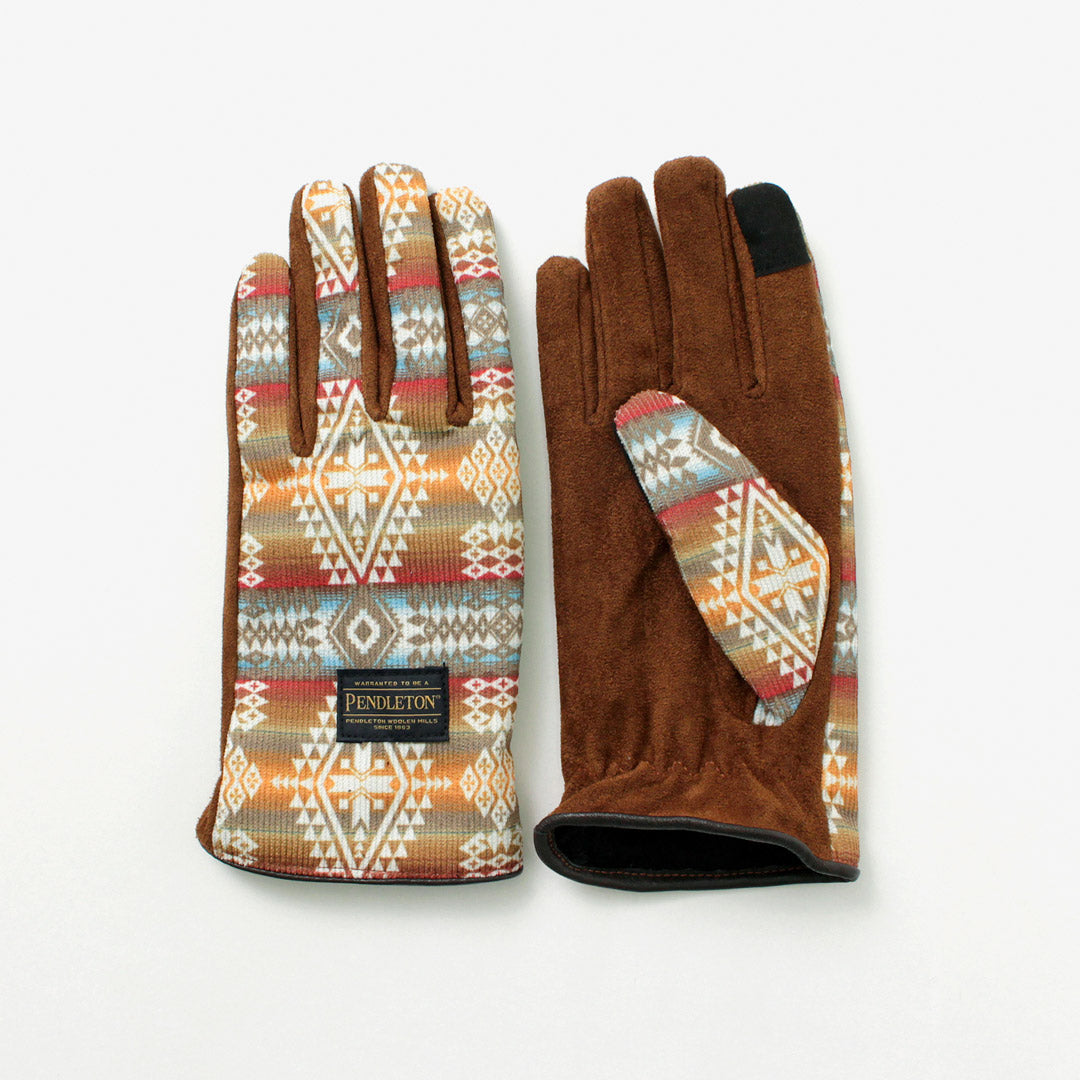 【20％OFF】PENDLETON（ペンドルトン） コーデュロイグローブ レディース / 手袋 ネイティブ柄 フリース スマホ対応 CORDUROY GLOVE LADIES【セール】