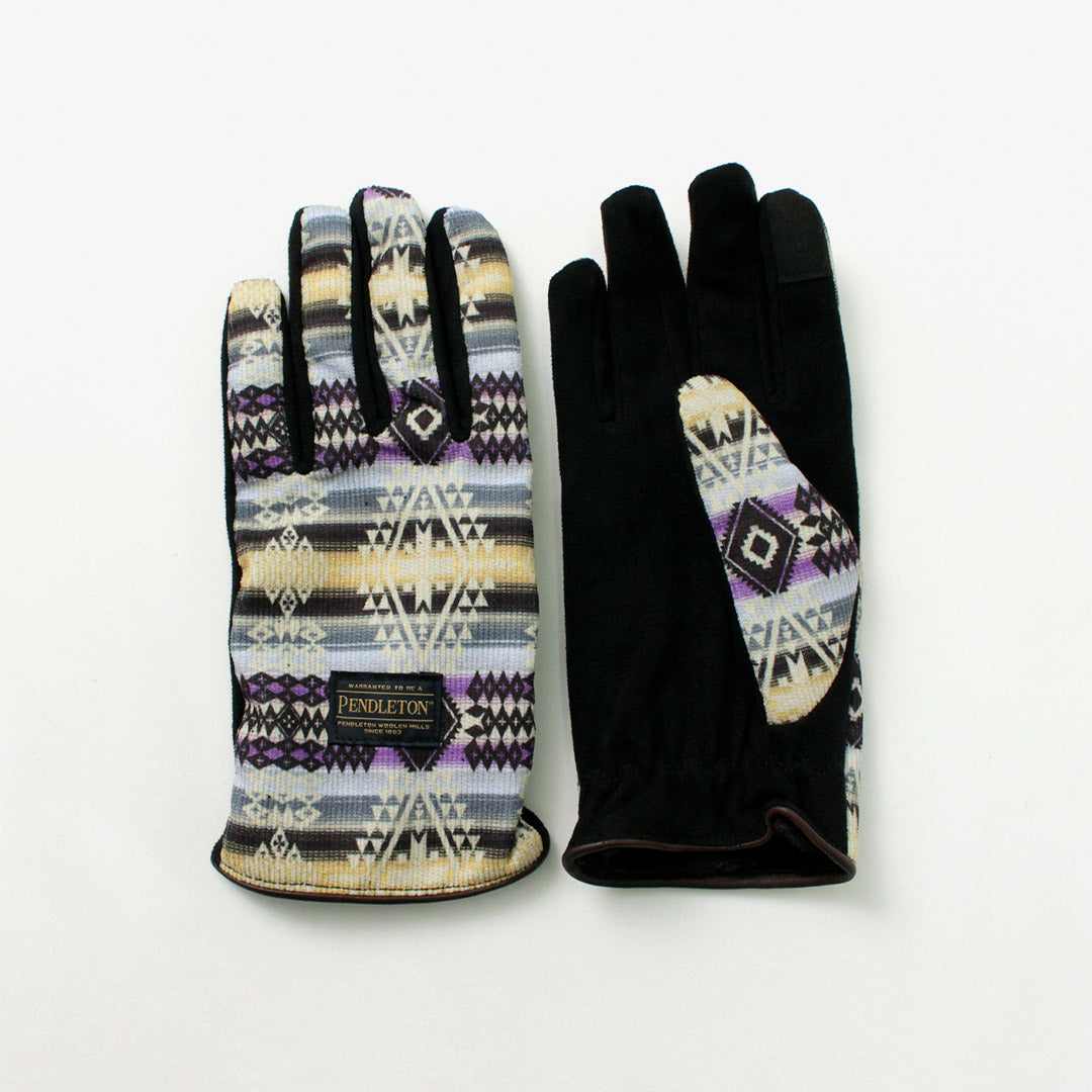 【20％OFF】PENDLETON（ペンドルトン） コーデュロイグローブ レディース / 手袋 ネイティブ柄 フリース スマホ対応 CORDUROY GLOVE LADIES【セール】