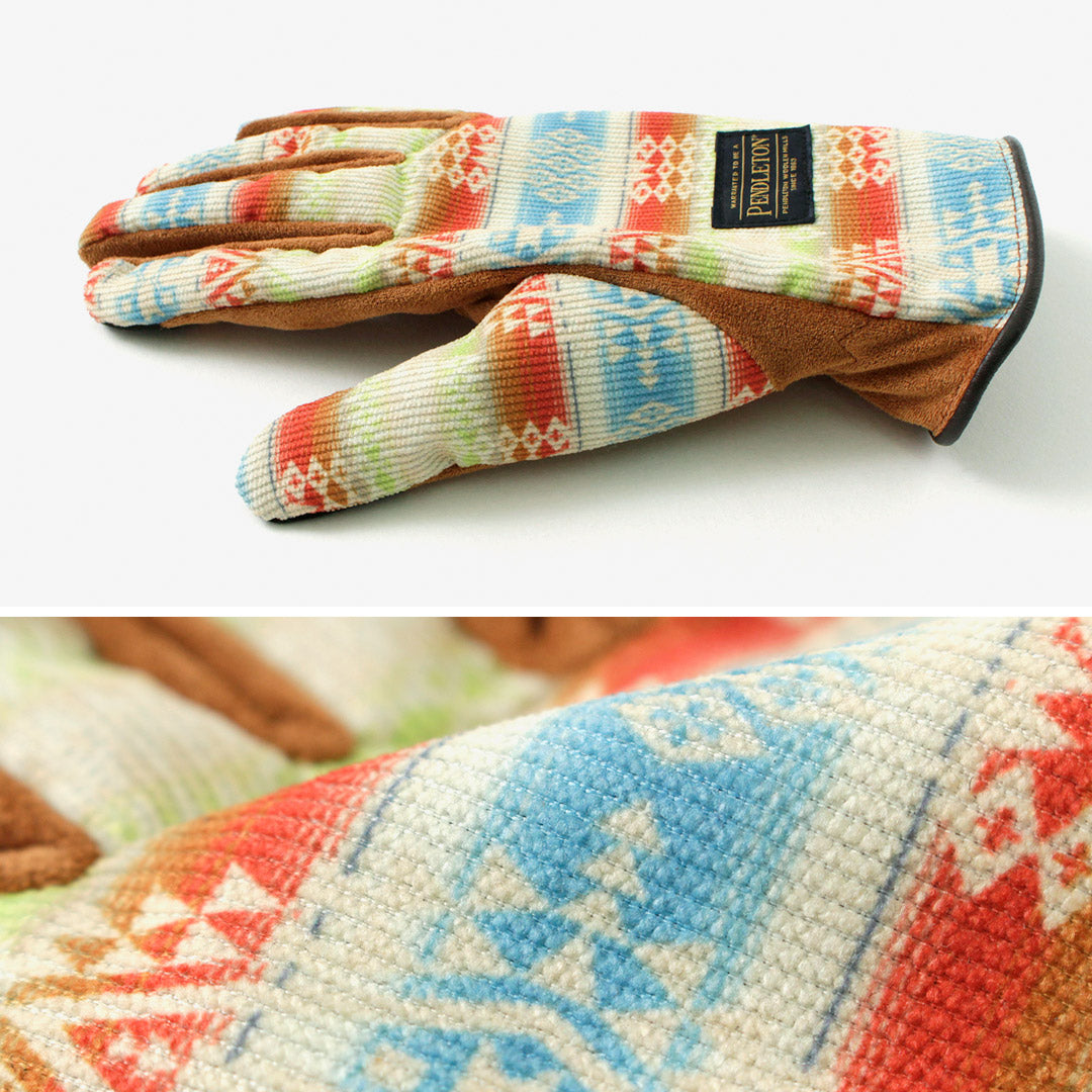 【20％OFF】PENDLETON（ペンドルトン） コーデュロイグローブ レディース / 手袋 ネイティブ柄 フリース スマホ対応 CORDUROY GLOVE LADIES【セール】