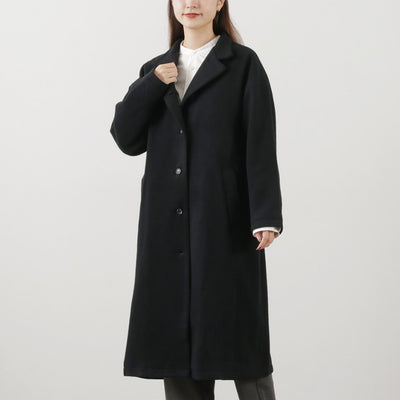 COMMENCEMENT（コメンスメント） ウールロングコート / レディース スタンドカラー テーラード 日本製 無地 Wool Long Coat