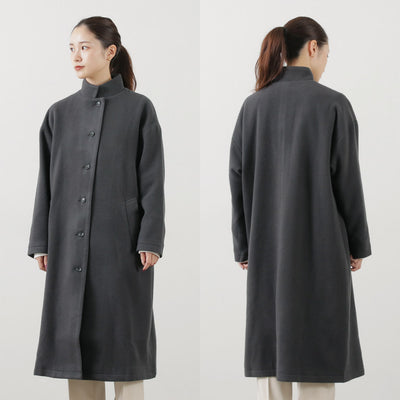 COMMENCEMENT（コメンスメント） ウールロングコート / レディース スタンドカラー テーラード 日本製 無地 Wool Long Coat