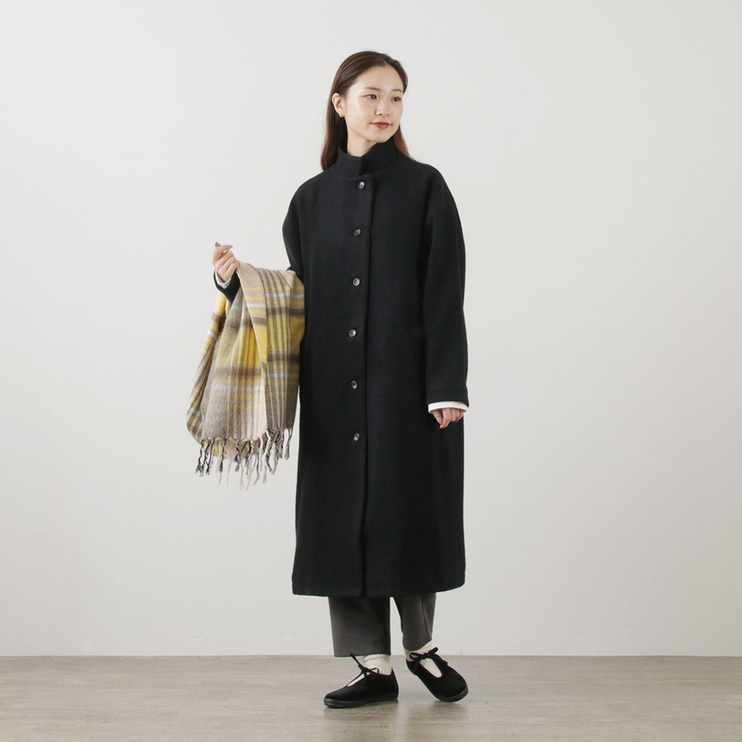 COMMENCEMENT（コメンスメント） ウールロングコート / レディース スタンドカラー テーラード 日本製 無地 Wool Long Coat