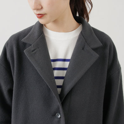 COMMENCEMENT（コメンスメント） ウールロングコート / レディース スタンドカラー テーラード 日本製 無地 Wool Long Coat