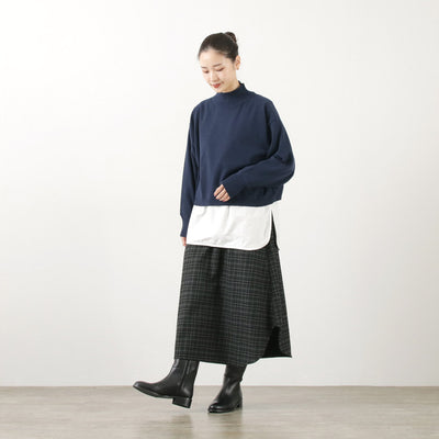 COMMENCEMENT（コメンスメント） チェックスカート / ボトムス ロングスカート 柄 ウエストゴム 伸縮 ストレッチ 日本製 Check Skirt