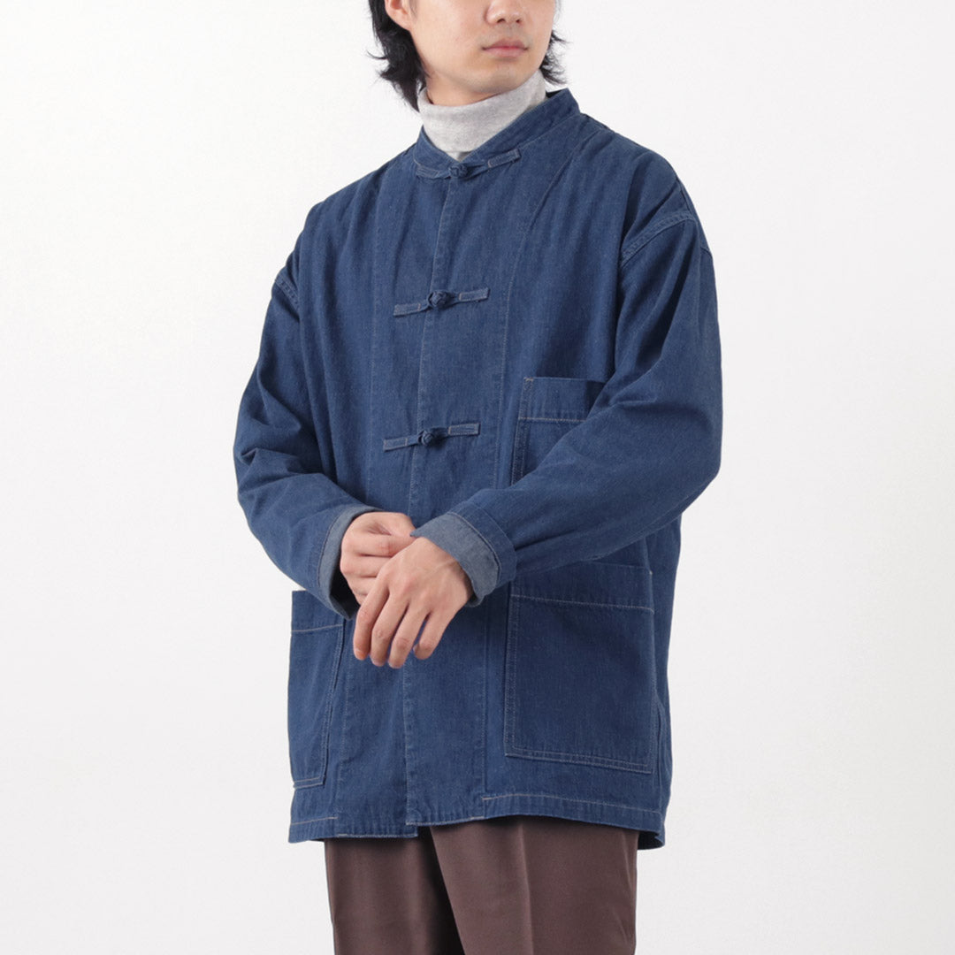 FOB FACTORY（FOBファクトリー） F2435 デニム カンフージャケット / メンズ トップス アウター 9オンス 9oz DENIM KUNG-FU JKT