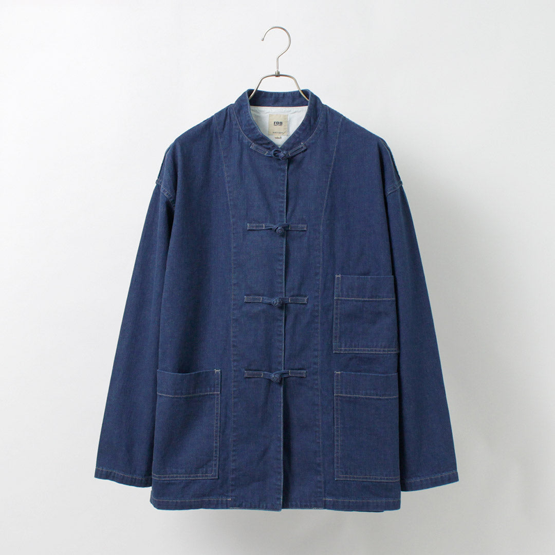 FOB FACTORY（FOBファクトリー） F2435 デニム カンフージャケット / メンズ トップス アウター 9オンス 9oz DENIM KUNG-FU JKT