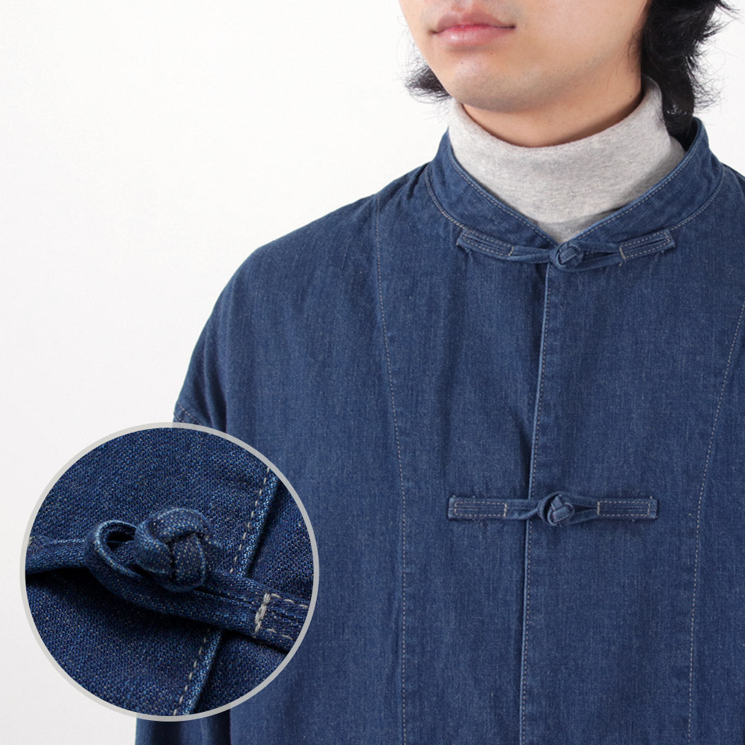 FOB FACTORY（FOBファクトリー） F2435 デニム カンフージャケット / メンズ トップス アウター 9オンス 9oz DENIM KUNG-FU JKT