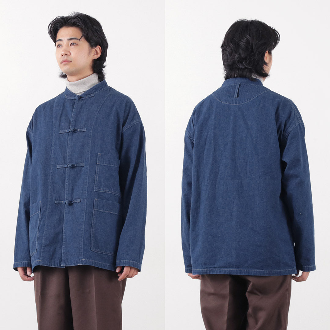 FOB FACTORY（FOBファクトリー） F2435 デニム カンフージャケット / メンズ トップス アウター 9オンス 9oz DENIM KUNG-FU JKT