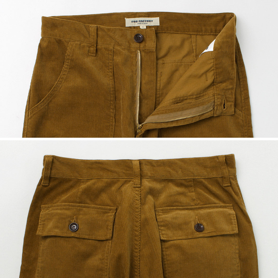 FOB FACTORY（FOBファクトリー） F0523 コーデュロイ ブッシュパンツ / メンズ ボトムス テーパード 綿 コットン CORDUROY BUSH PANTS