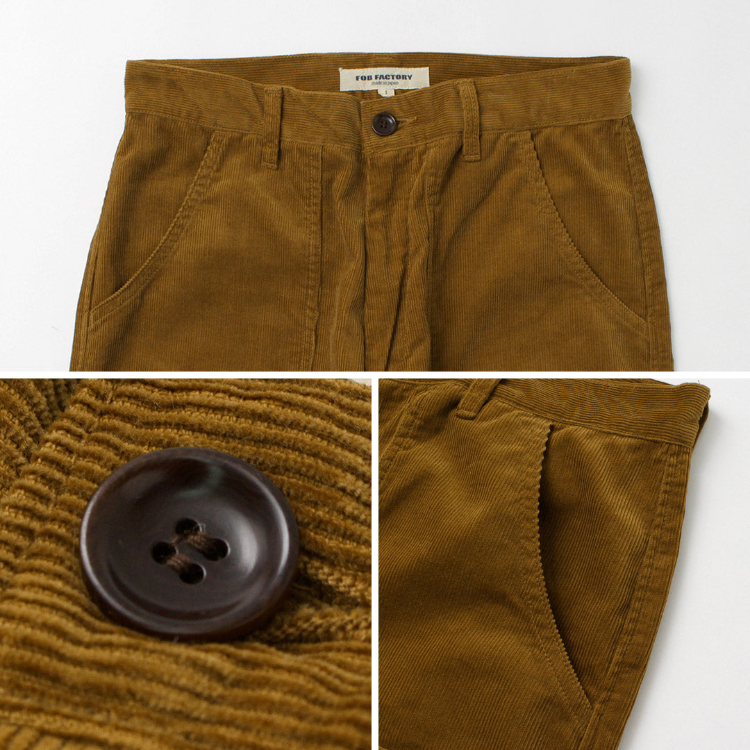 FOB FACTORY（FOBファクトリー） F0523 コーデュロイ ブッシュパンツ / メンズ ボトムス テーパード 綿 コットン CORDUROY BUSH PANTS