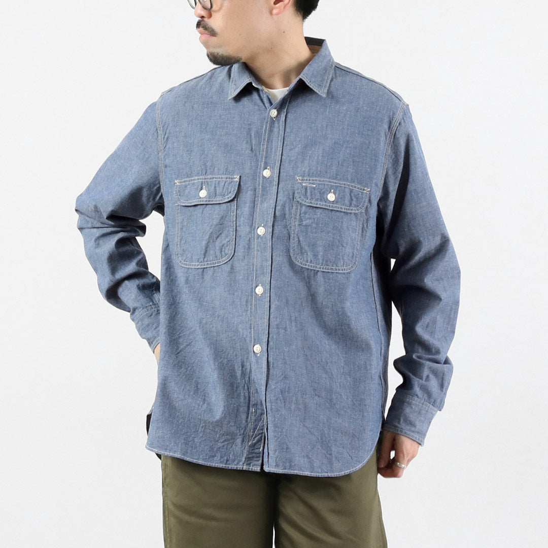 FOB FACTORY（FOBファクトリー） F3494 シャンブレー ワークシャツ