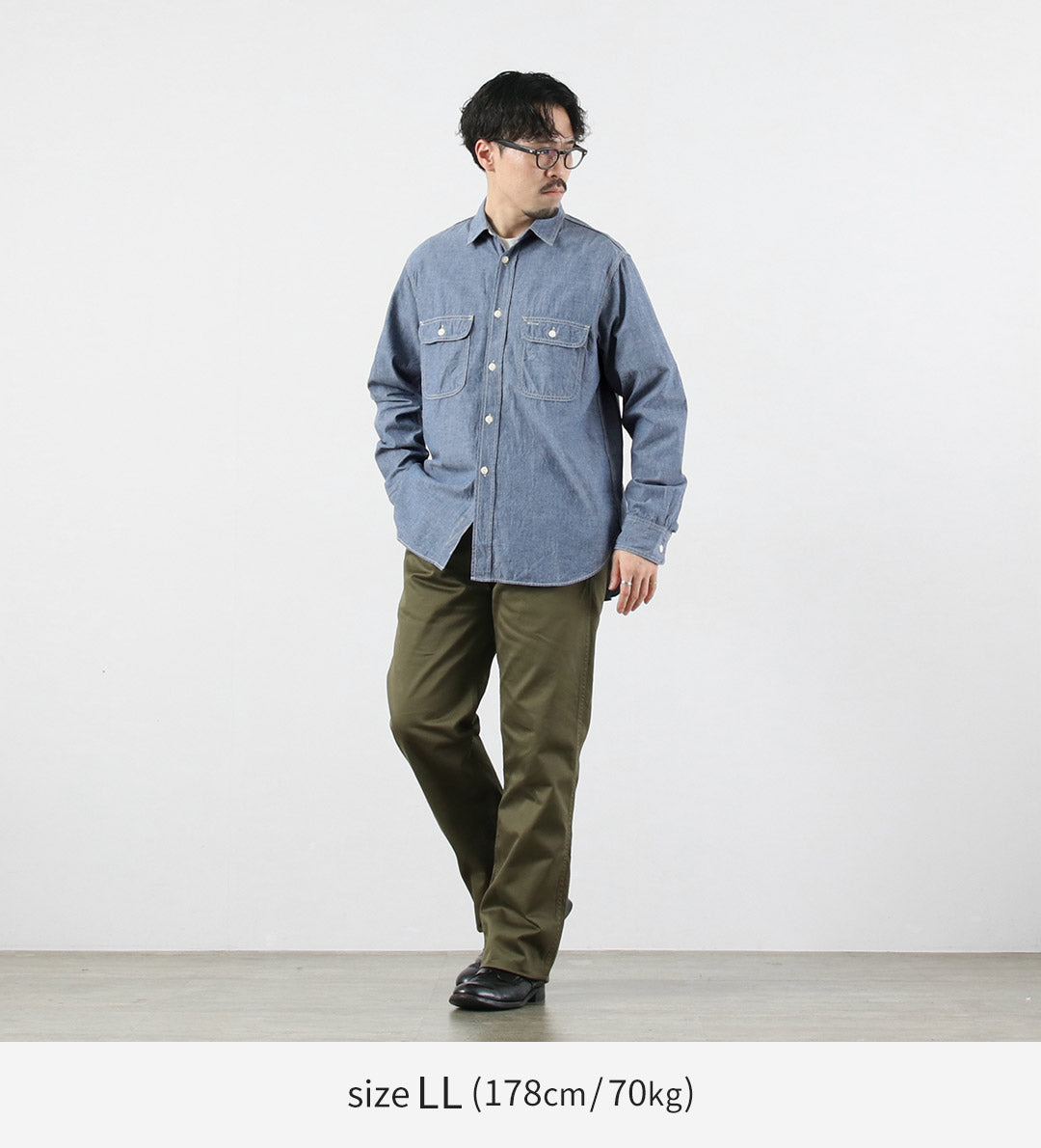 FOB FACTORY（FOBファクトリー） F3494 シャンブレー ワークシャツ
