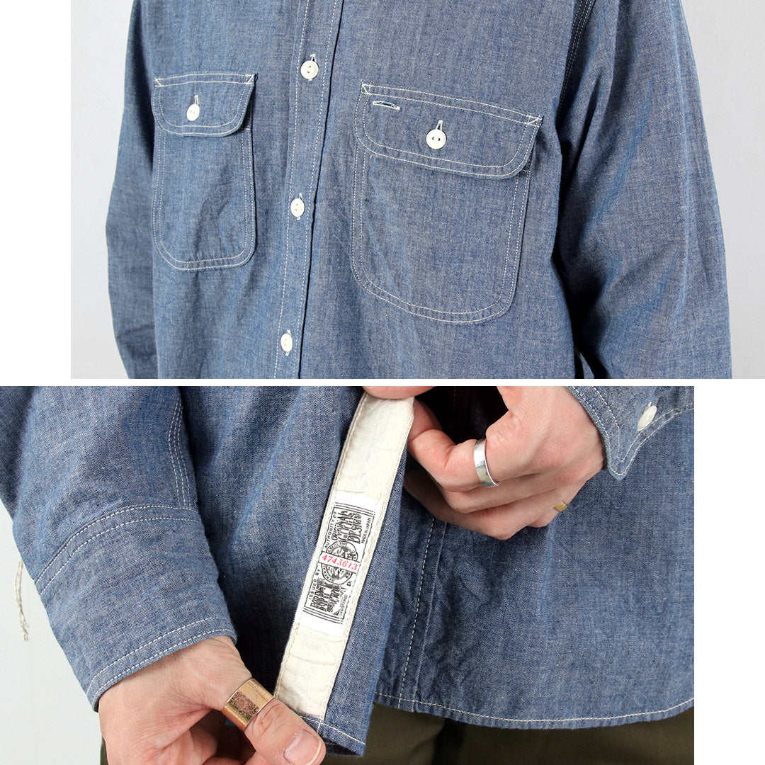 FOB FACTORY（FOBファクトリー） F3494 シャンブレー ワークシャツ