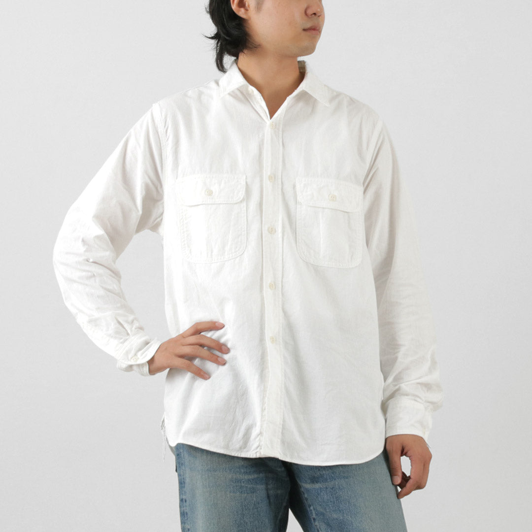 FOB FACTORY（FOBファクトリー） FF3496 オックス ワークシャツ / メンズ 長袖 綿 コットン 日本製 OX WORK SHIRT