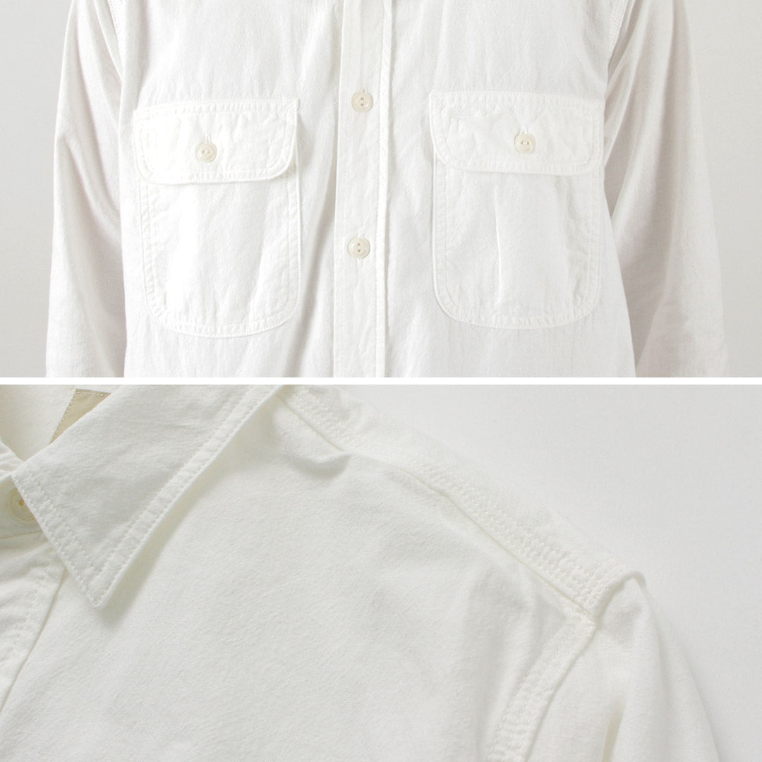 FOB FACTORY（FOBファクトリー） FF3496 オックス ワークシャツ / メンズ 長袖 綿 コットン 日本製 OX WORK SHIRT