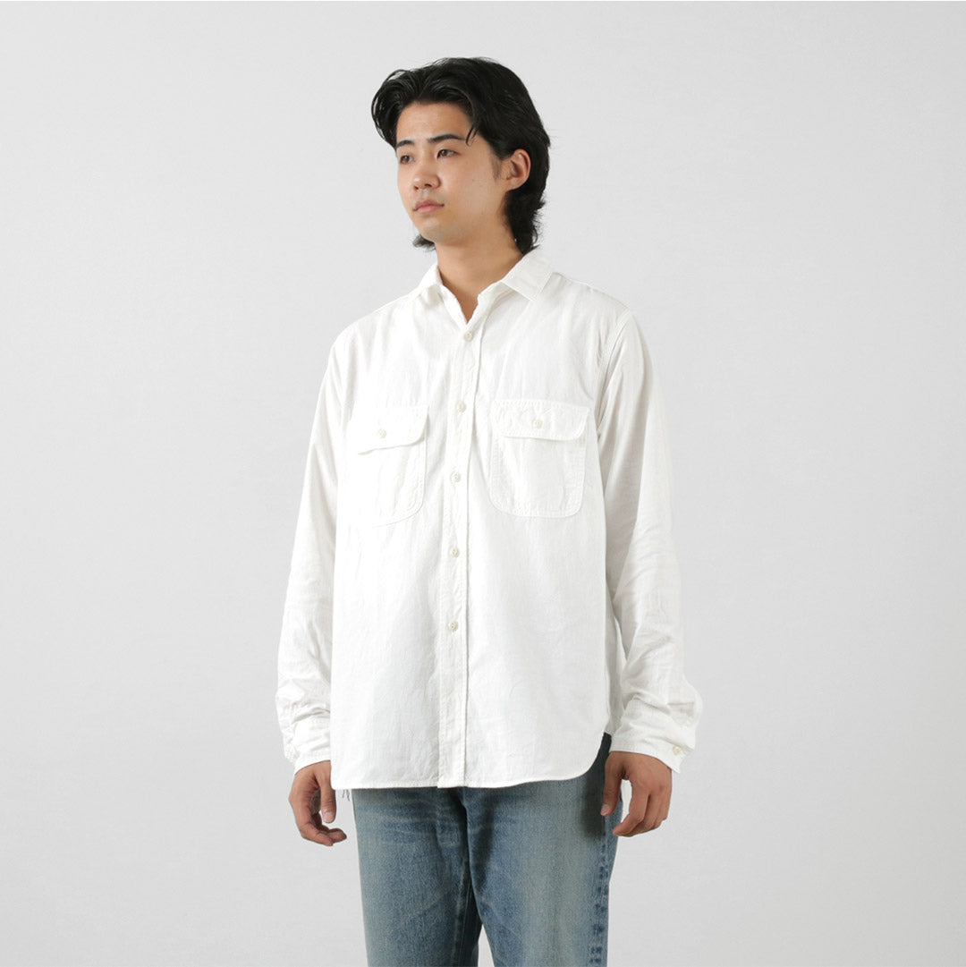 FOB FACTORY（FOBファクトリー） FF3496 オックス ワークシャツ / メンズ 長袖 綿 コットン 日本製 OX WORK SHIRT