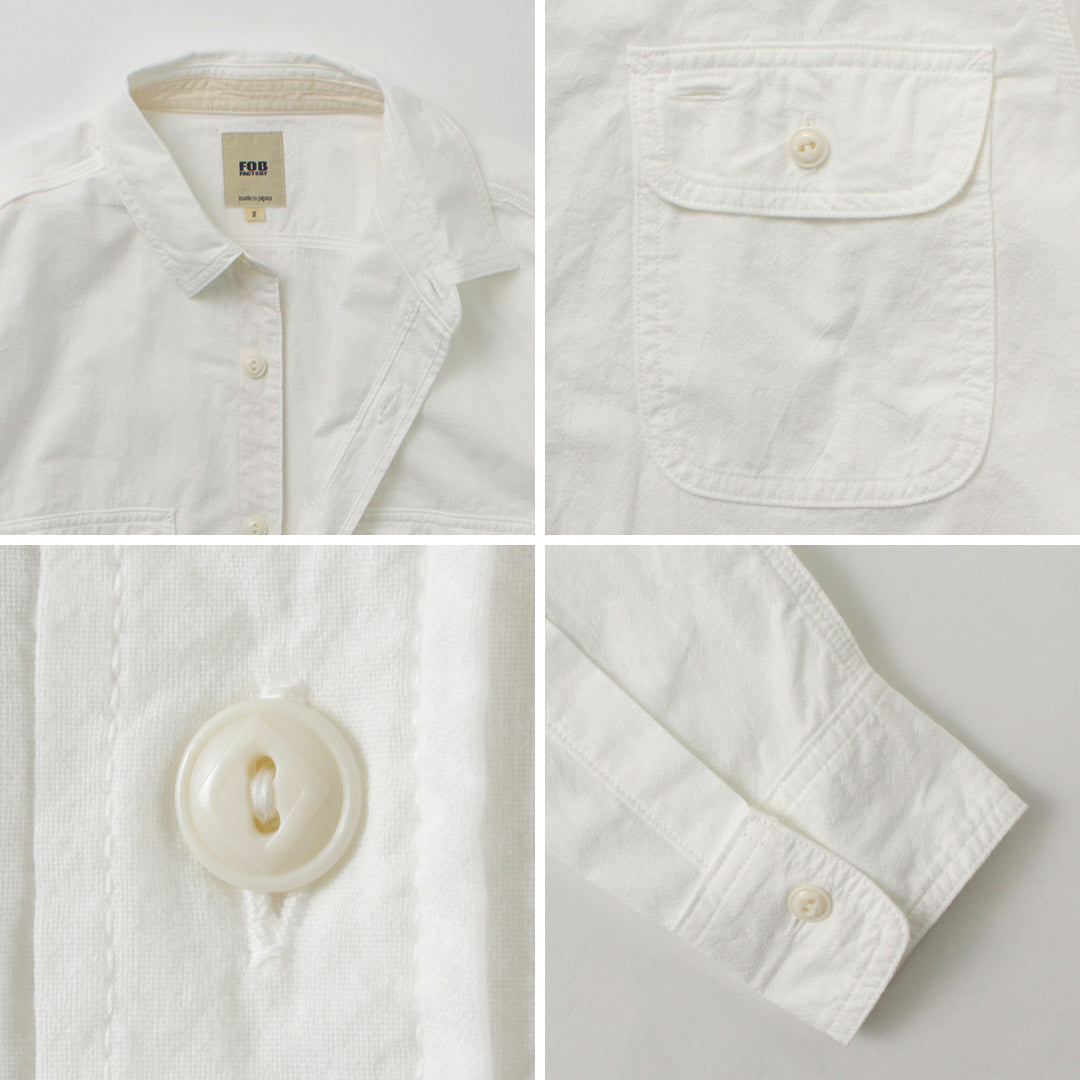 FOB FACTORY（FOBファクトリー） FF3496 オックス ワークシャツ / メンズ 長袖 綿 コットン 日本製 OX WORK SHIRT