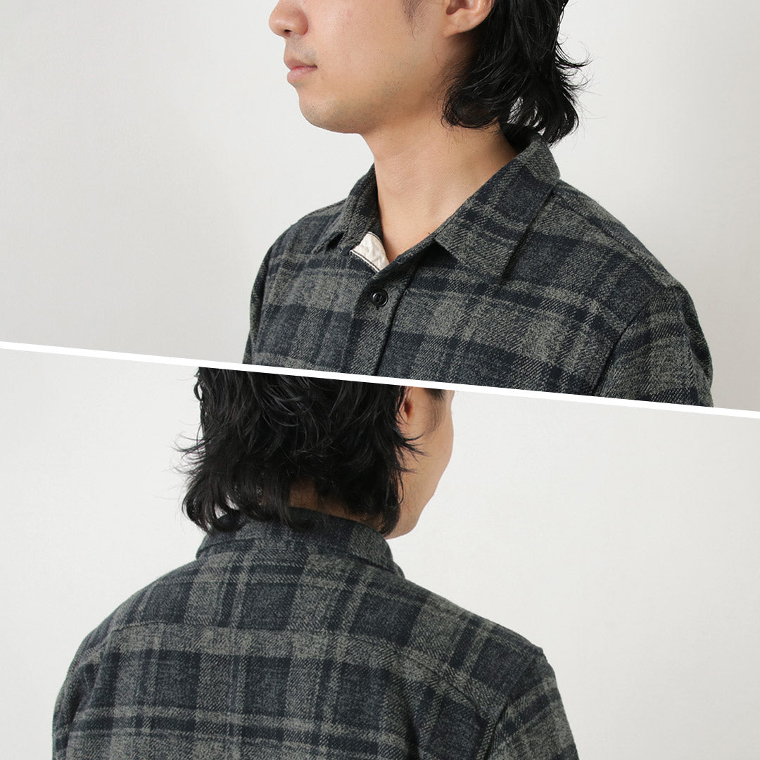 FOB FACTORY（FOBファクトリー） F3497 ネルチェック ワークシャツ / メンズ 長袖 綿 コットン 柄 日本製 NEL CHECK WORK SHIRT