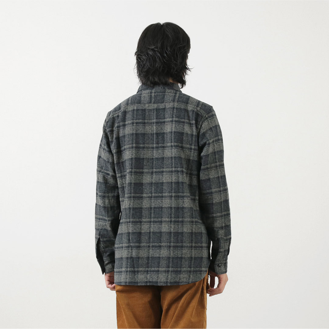 FOB FACTORY（FOBファクトリー） F3497 ネルチェック ワークシャツ / メンズ 長袖 綿 コットン 柄 日本製 NEL CHECK WORK SHIRT