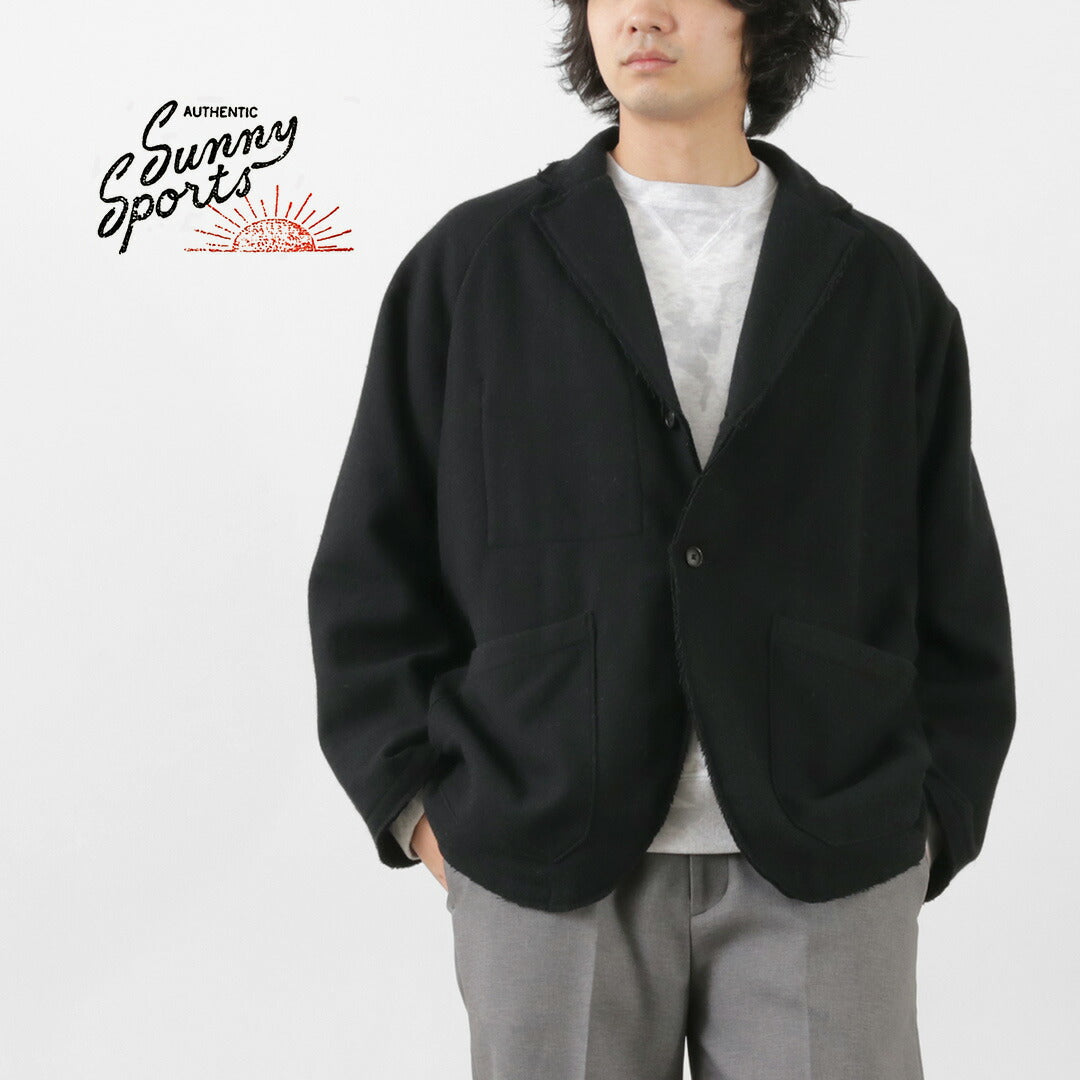 SUNNY SPORTS（サニースポーツ） カットオフ ノッチカラー 2ボタンジャケット / メンズ テーラードジャケット ウール 日本製 cut-off notch collar 2B jacket