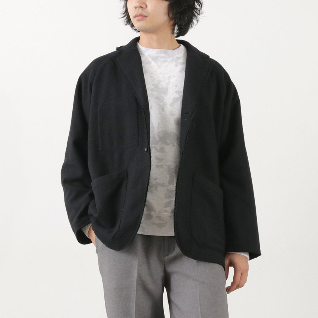 SUNNY SPORTS（サニースポーツ） カットオフ ノッチカラー 2ボタンジャケット / メンズ テーラードジャケット ウール 日本製 cut-off notch collar 2B jacket