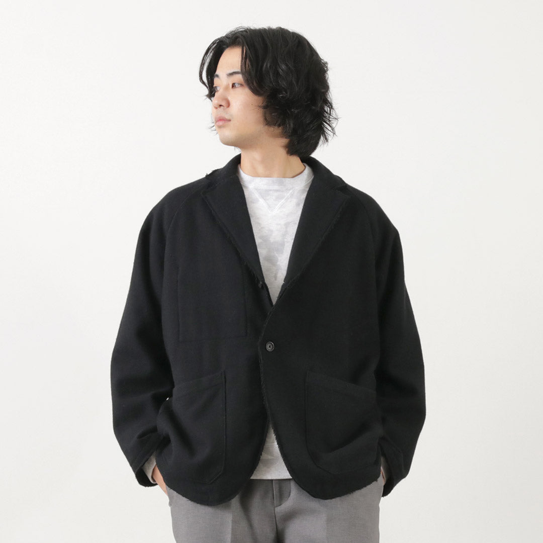 SUNNY SPORTS（サニースポーツ） カットオフ ノッチカラー 2ボタンジャケット / メンズ テーラードジャケット ウール 日本製 cut-off notch collar 2B jacket