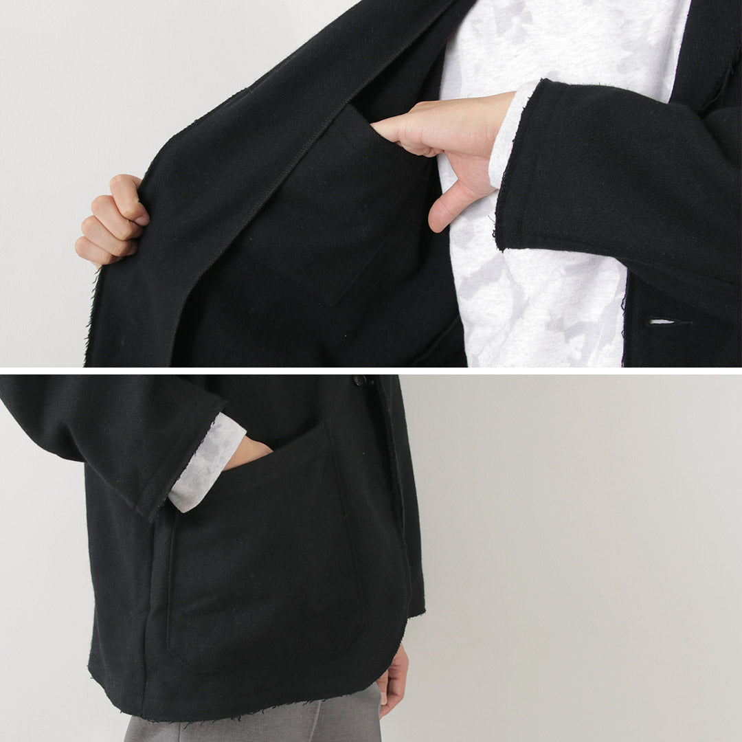 SUNNY SPORTS（サニースポーツ） カットオフ ノッチカラー 2ボタンジャケット / メンズ テーラードジャケット ウール 日本製 cut-off notch collar 2B jacket