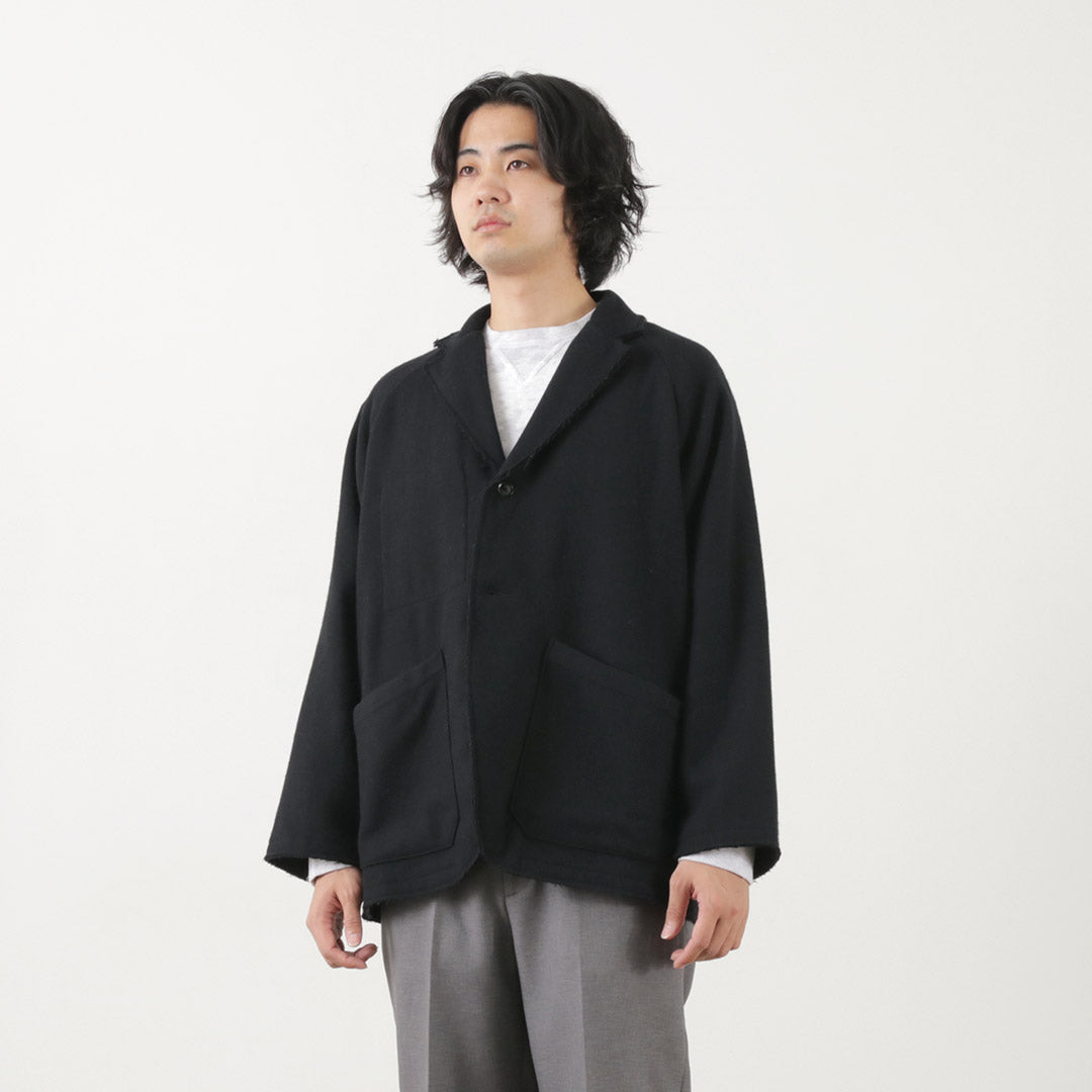 SUNNY SPORTS（サニースポーツ） カットオフ ノッチカラー 2ボタンジャケット / メンズ テーラードジャケット ウール 日本製 cut-off notch collar 2B jacket