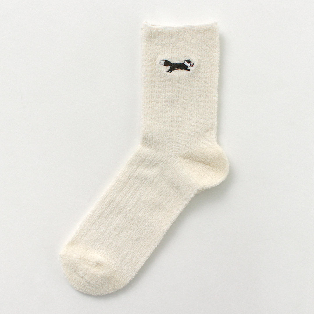 THE FOX（ザ フォックス） The Fox ワッペン ソックス / 靴下 リブ ロゴ レディース 吸湿 パイル コットン オールシーズン The Fox womens sox