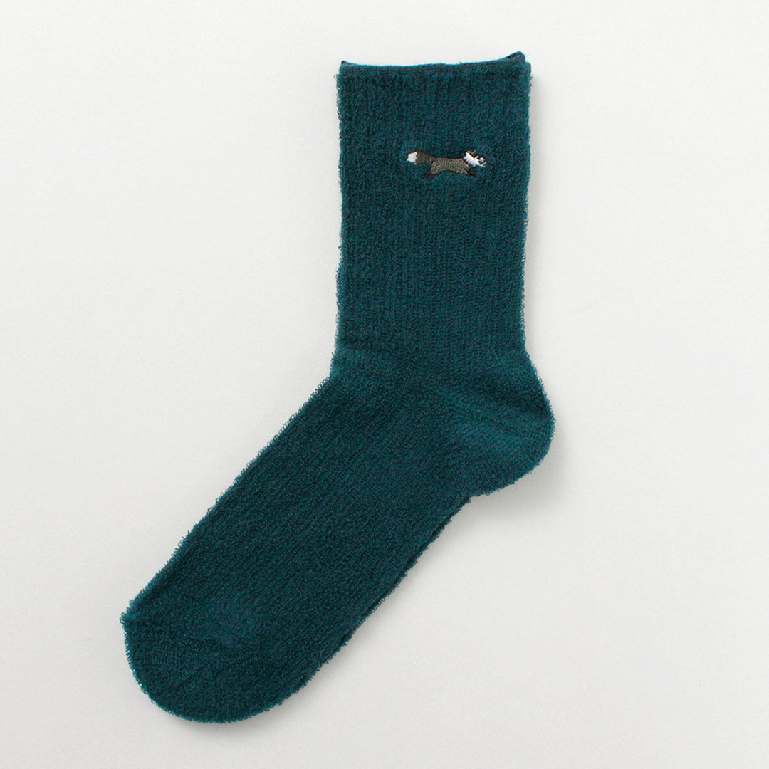 THE FOX（ザ フォックス） The Fox ワッペン ソックス / 靴下 リブ ロゴ レディース 吸湿 パイル コットン オールシーズン The Fox womens sox