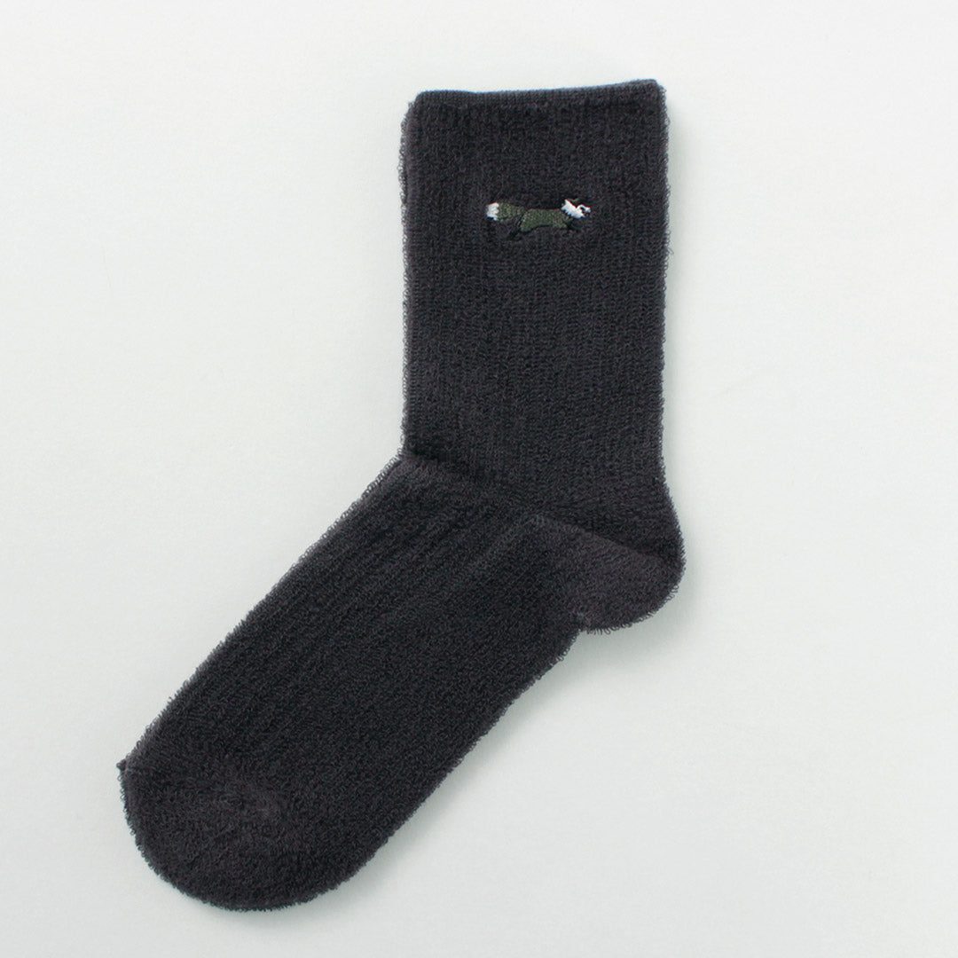 THE FOX（ザ フォックス） The Fox ワッペン ソックス / 靴下 リブ ロゴ レディース 吸湿 パイル コットン オールシーズン The Fox womens sox