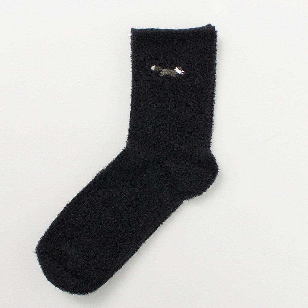 THE FOX（ザ フォックス） The Fox ワッペン ソックス / 靴下 リブ ロゴ レディース 吸湿 パイル コットン オールシーズン The Fox womens sox