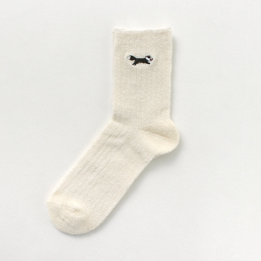 THE FOX（ザ フォックス） The Fox ワッペン ソックス / 靴下 リブ ロゴ レディース 吸湿 パイル コットン オールシーズン The Fox womens sox